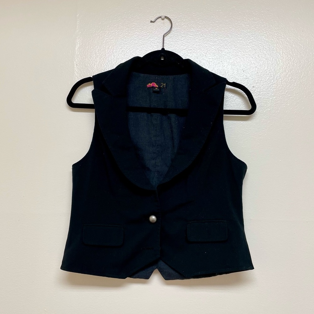 Forever 21 Black Collared Vest